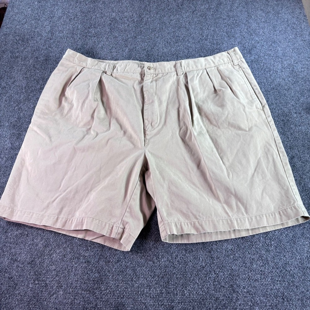 Polo Ralph Lauren Shorts Mens 48B Tan Khaki Pleated Chino Classic Big Tall